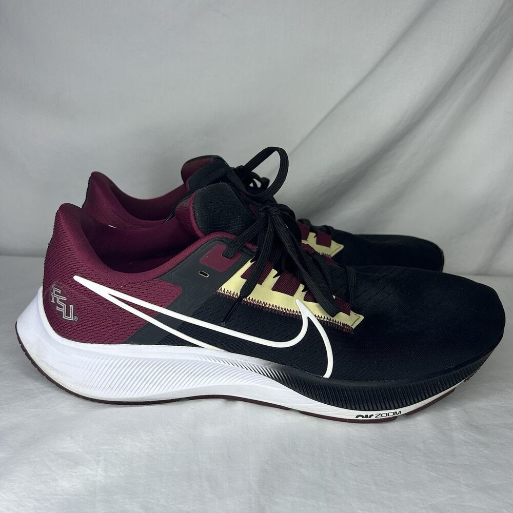 Nike Air Zoom Pegasus 38 FSU Seminoles Running Shoes Men’s Size 13 Black Red